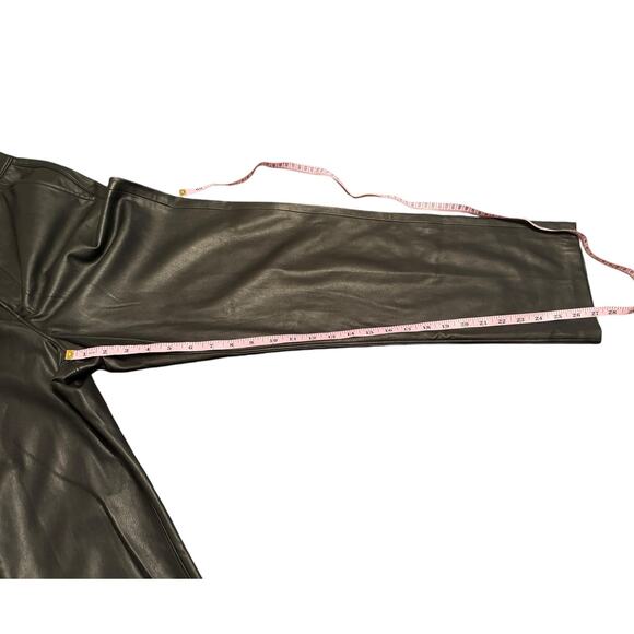 Levi's Premium Math Club Slacks Black Faux Leather High Rise Straight Leg 27 - Picture 13 of 14